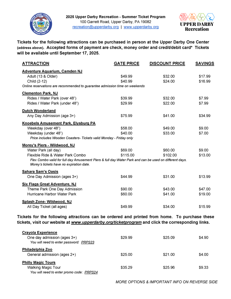 Summer Ticket Program