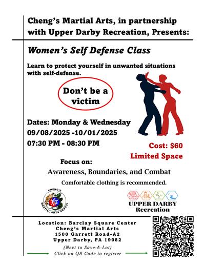 Womens Self Defense Class September 8 to October 1